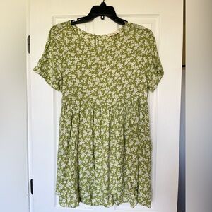 Green Floral Print Dress